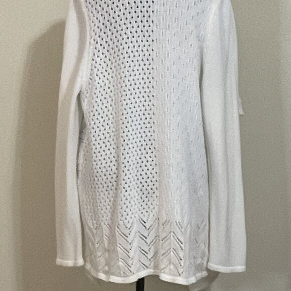 Design History Winter White Waterfall Open Cardigan sweater - Large - Picture 5 of 5